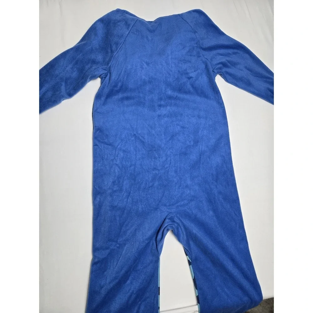 Cat and Jack Pajamas Size Large 10/12 One Piece Spotted Cat Hooded Fleece PJ NEW
